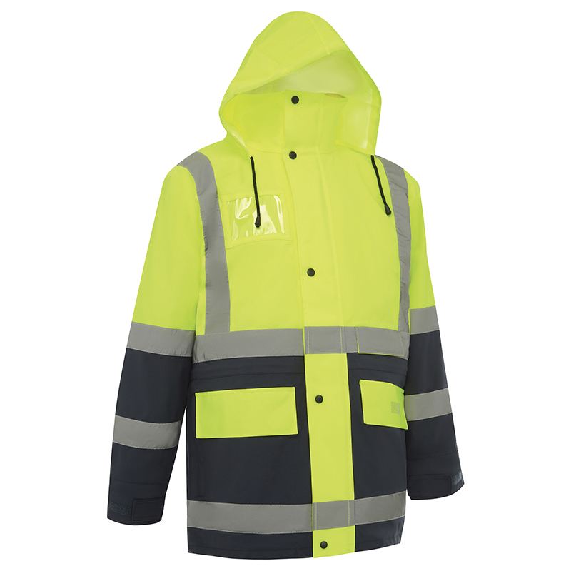 Hi Vis 2 Tone 5 In 1 Waterproof Biomotion Taped Jacket - WORKIT Workwear