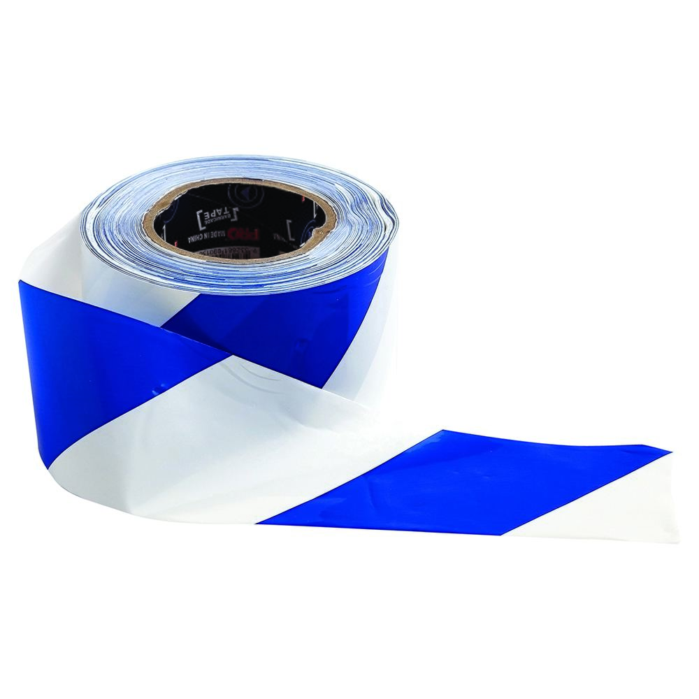 Barricade Tape - 100M X 75mm Blue & White - Pro Choice Safety Gear