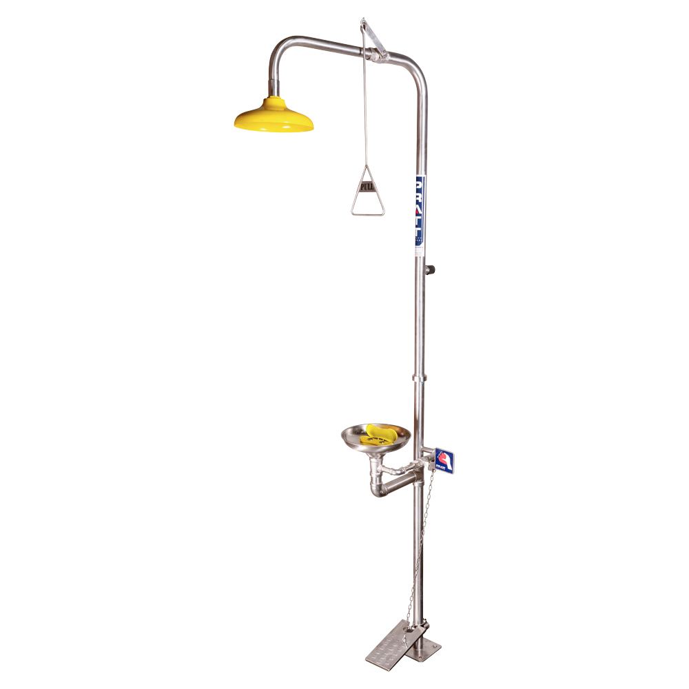 Combination Shower With Eye &amp; Face Wash, Bowl &amp; Foot Treadle