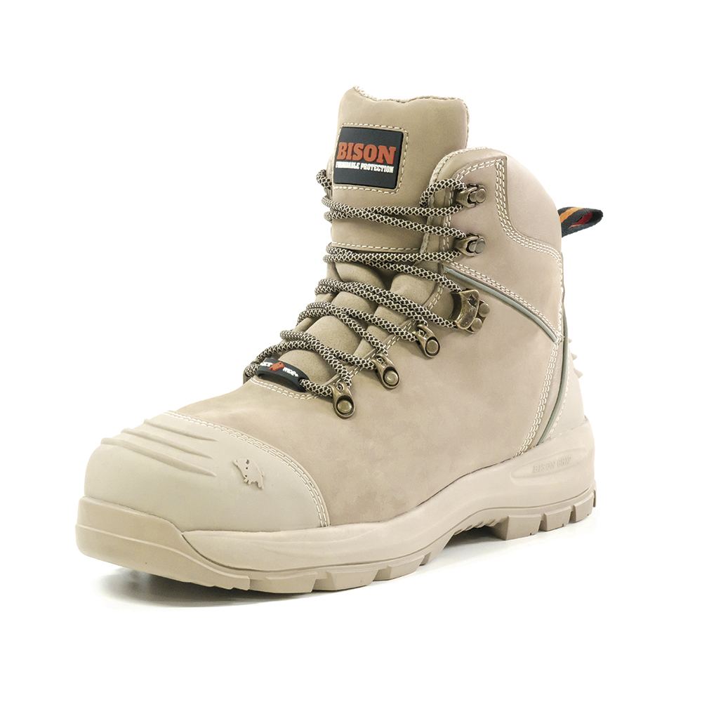 XT Zip Side Lace Up Safety Boot - Bison