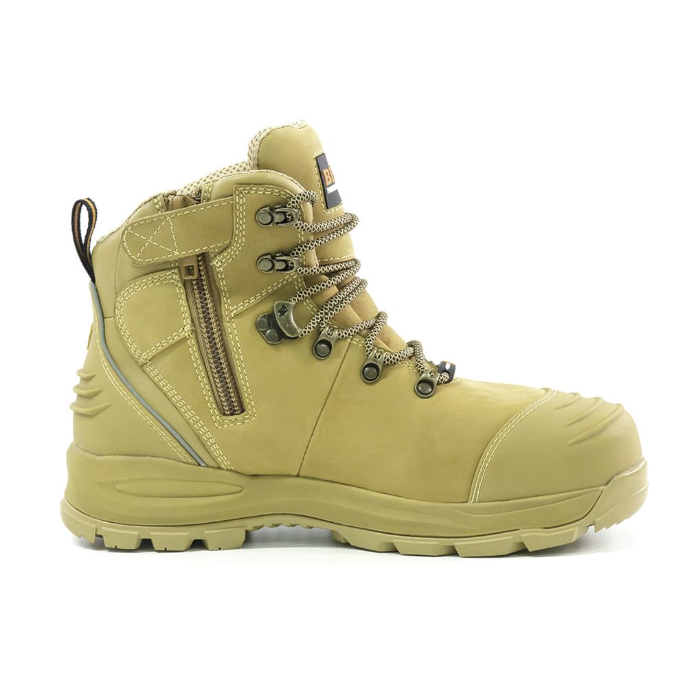 XT Zip Side Lace Up Safety Boot - Bison
